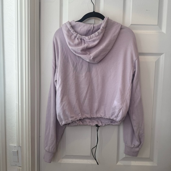 Lavender Hoodie with Sherpa Pocket, Light Purple Hoodie, Purple Sweatshirt - Picture 5 of 9